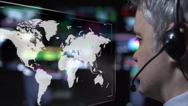 Online Investments Trader Looking Data — Vídeo de stock