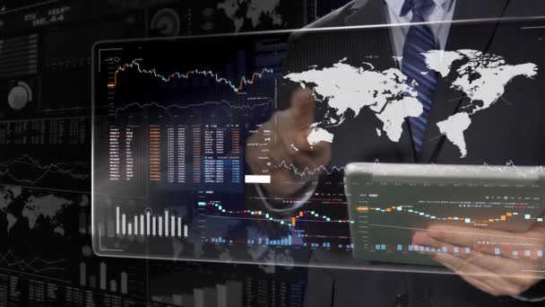 Kereskedés Egy High Tech Képernyőn — Stock videók