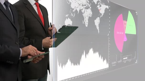 International Sales Charts Screen — Stock Video