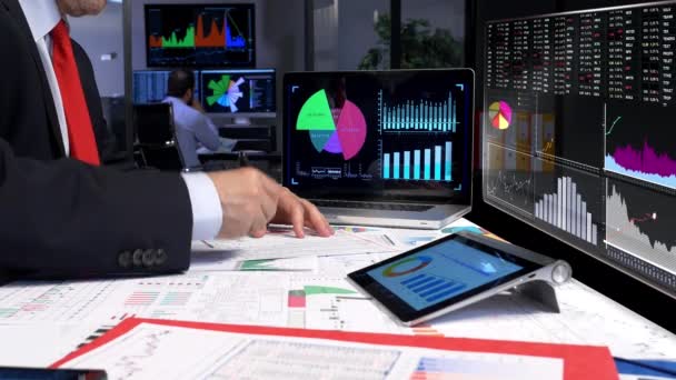 Economic Data Monitor Screens — Stock video