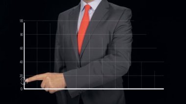 Trader looking business growth data on screen