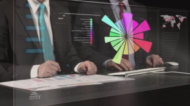 Finance data on digital tablet close up