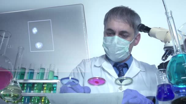 Laboratório Bioquímica Investigação Cientista — Vídeo de Stock