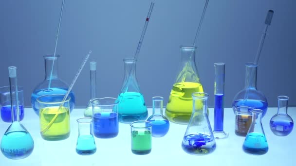 Хімічний Експеримент Випробувань Біолабораторії — стокове відео