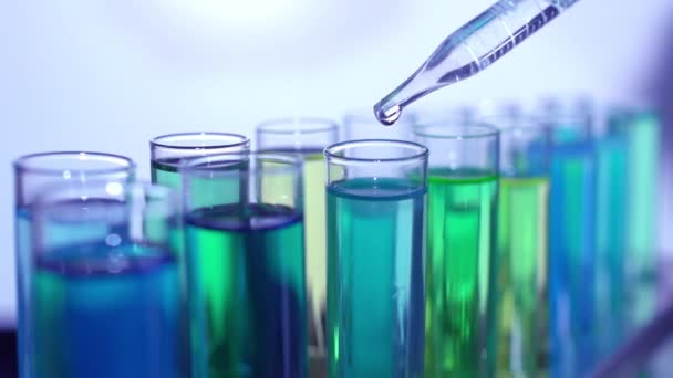 Experimento Prueba Química Laboratorio Bio — Vídeos de Stock