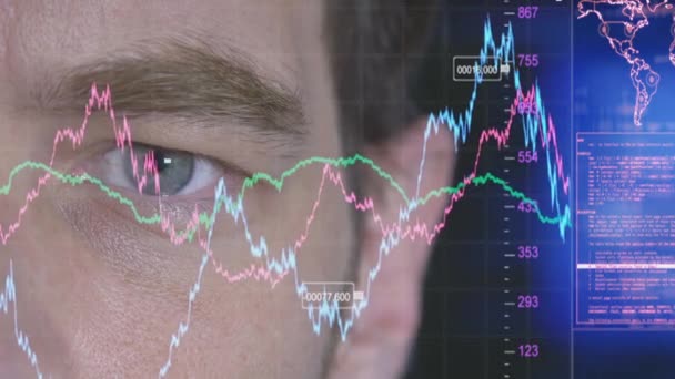 Olhando Gráficos Mercado Ações Conceito Negócio — Vídeo de Stock