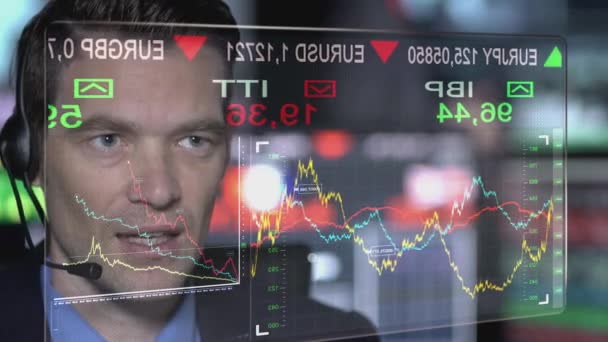 Trader Concepto Negocio Vídeo — Vídeos de Stock