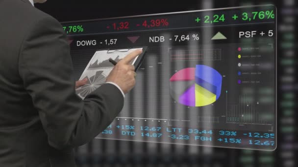 Mercado Ações Tela Conceito Negócio — Vídeo de Stock