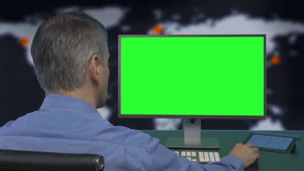 Computador Tela Verde Conceito Vídeo — Vídeo de Stock