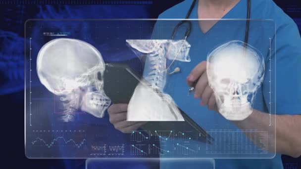Surgeon Using Digital Tablet — Stock Video