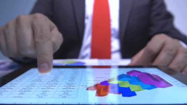 Zobrazení Pro Detailní Záběr Tabletu — Stock video