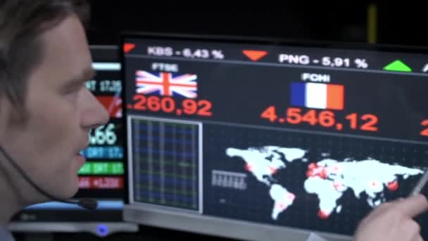 Mercado Ações Trader Suporte Online — Vídeo de Stock