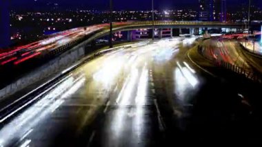 Şehir trafik zaman atlamalı geceleri