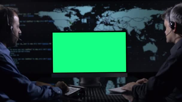 Business Telemeeting Green Screen — Stockvideo