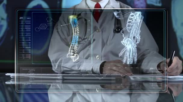 Infographies Vente Screen Doctor Looking Xray Data — Video
