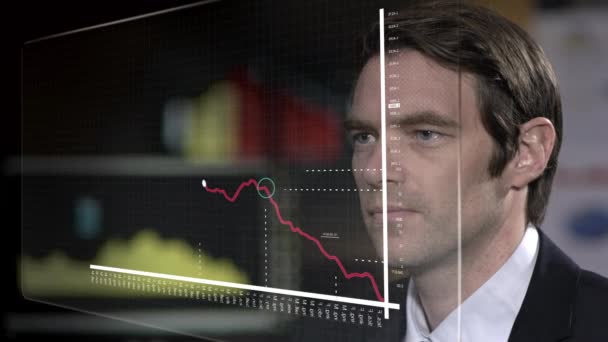 Prodejní Infographics Screen Růst Prodejních Grafů — Stock video