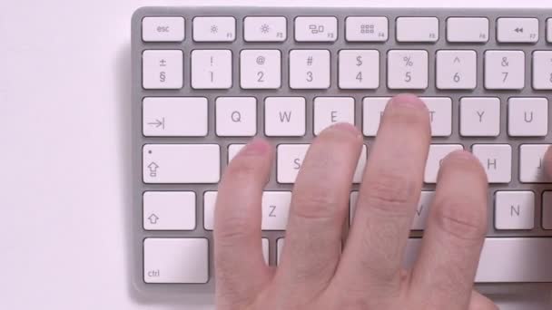 Швидке Введення Білій Клавіатурі — стокове відео