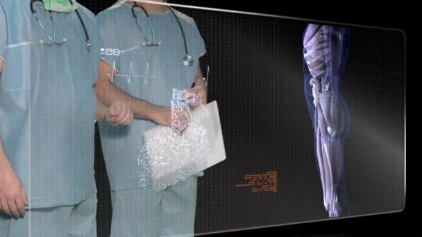 Chirurghi Con Schermo Digitale — Video Stock