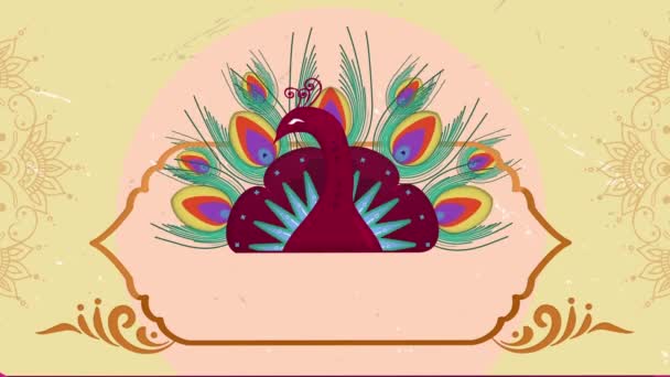 Happy Diwali Deepavali Festival Delle Luci Cartolina Due Clip Una — Video Stock
