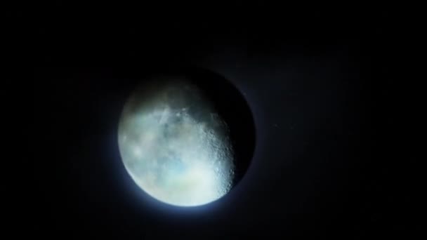 Stock Motion Graphics Footage Features Moon Being Revealed Night Sky — Stockvideo