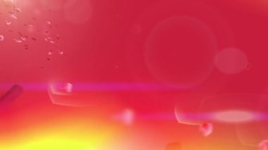 Romantik Gül Yaprakları Arkaplan Döngüsü. Bir Stok Hareketi, gül yapraklarıyla romantik animasyon - kiraz çiçeği, güzel ışık parlamalarıyla kırmızı renkli bir arka plan üzerine düşüyor!