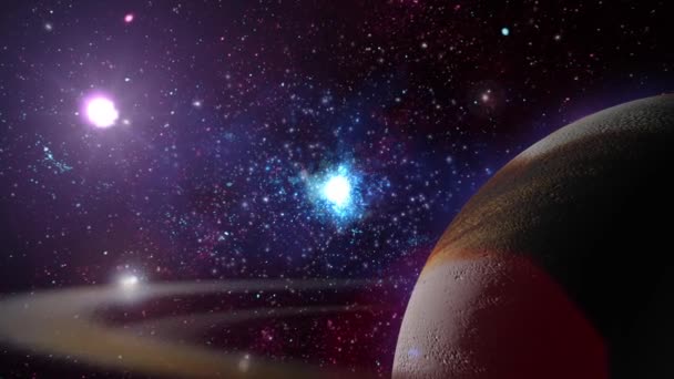 宇宙の美しいエイリアン領域における星雲の方への宇宙飛行の株式運動グラフィックスアニメーション — ストック動画