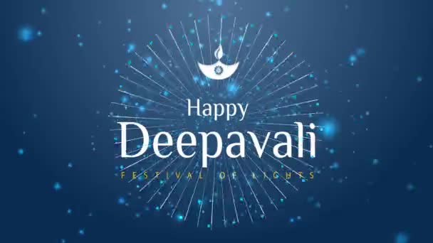 美丽的股票运动图形与快乐迪瓦利和快乐迪瓦利的头衔庆祝印度教灯节 — 图库视频影像