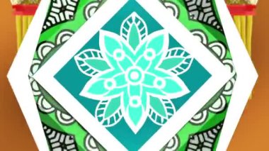 Geleneksel Hint lambaları ve Hint desenli renkli 2D düz dizayn animasyonları Diwali Işık Festivali 'ni sunar! Özellikli başlıklar: Mutlu Diwali Mutlu Deepavali & Boş başlık