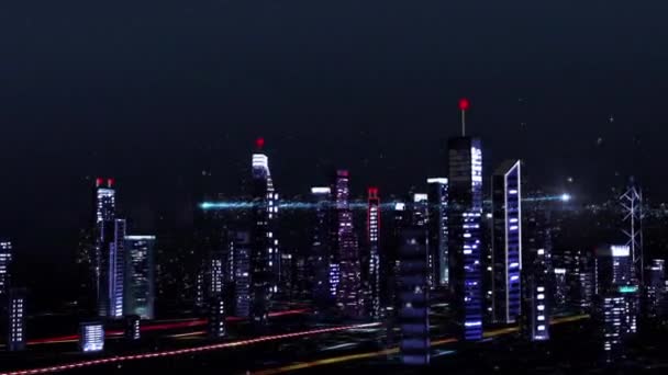Título Revelado Feliz Navidad Motion Graphics City High Rise Skyscraper — Vídeo de Stock