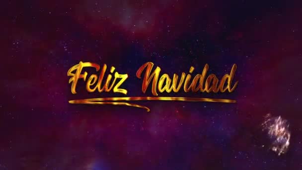 Пакет Красивых Скрипок Пожеланиями Счастливого Рождества Языках Испанском Feliz Navidad — стоковое видео