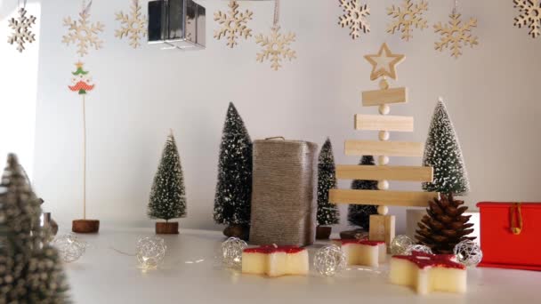 Images Stop Motion Des Achats Vacances Noël Avec Des Paquets — Video
