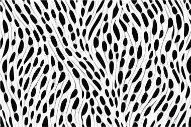 Seamless Leopard Pattern. Black and White Vector Background.