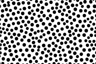 Seamless Black and White Polka Dot Pattern on White Background