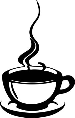 Minimalist Black and White Cup of Tea or Coffee with Steam Vector Illustration. This vector art depicts a black and white cup of tea or coffee with steam rising from it. The simple yet elegant design captures the warmth and comfort of a hot beverage.