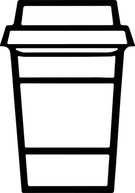 Minimalist Takeaway Coffee Cup Icon on White Background - Vector Illustration