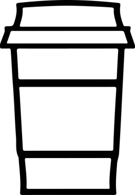 Minimalist Takeaway Coffee Cup Icon on White Background - Vector Illustration