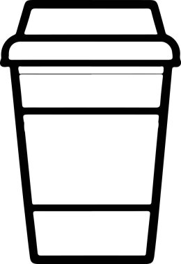 Minimalist Takeaway Coffee Cup Icon on White Background - Vector Illustration