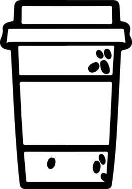Minimalist Takeaway Coffee Cup Icon on White Background - Vector Illustration