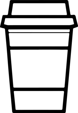 Minimalist Takeaway Coffee Cup Icon on White Background - Vector Illustration