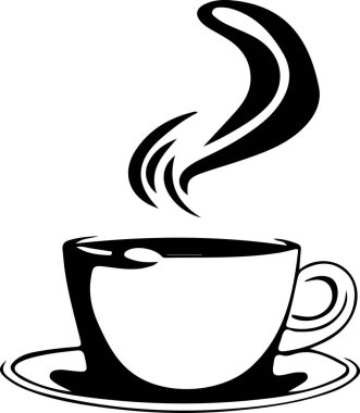 Minimalist Black and White Cup of Tea or Coffee with Steam Vector Illustration. This vector art depicts a black and white cup of tea or coffee with steam rising from it. The simple yet elegant design captures the warmth and comfort of a hot beverage.