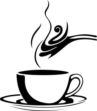 Minimalist Black and White Cup of Tea or Coffee with Steam Vector Illustration. This vector art depicts a black and white cup of tea or coffee with steam rising from it. The simple yet elegant design captures the warmth and comfort of a hot beverage.