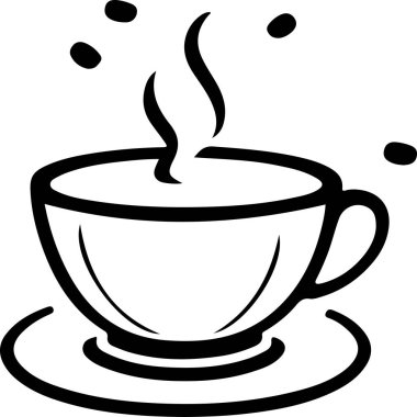 Minimalist Black and White Cup of Tea or Coffee with Steam Vector Illustration. This vector art depicts a black and white cup of tea or coffee with steam rising from it. The simple yet elegant design captures the warmth and comfort of a hot beverage.