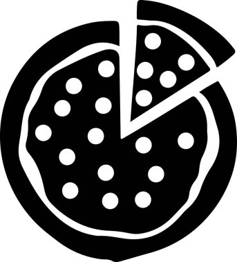 Delicious Pizza Slice Icon Isolated on White Background - Vector Illustration