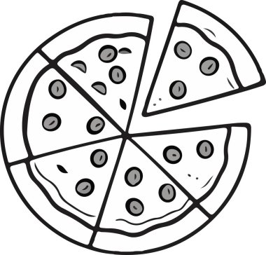 Delicious Pizza Slice Icon Isolated on White Background - Vector Illustration