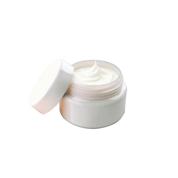 Sample Beauty Cream Jar Cosmetic Cream Marble Podium — Stock Photo, Image