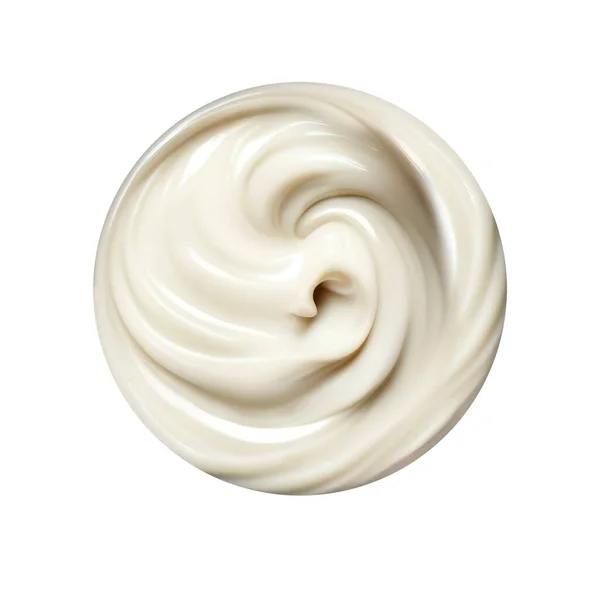 Witte Beauty Cream Bovenaanzicht Geïsoleerde Textuur — Stockfoto
