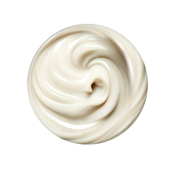 white beauty cream top view. isolated texture