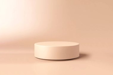 Kozmetik ürün sunumu için bej ışık podyumu