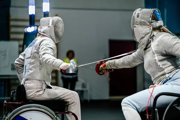 Sochi Russia October 2022 Women Fencer Wheelchair Fencing Competition — 图库照片