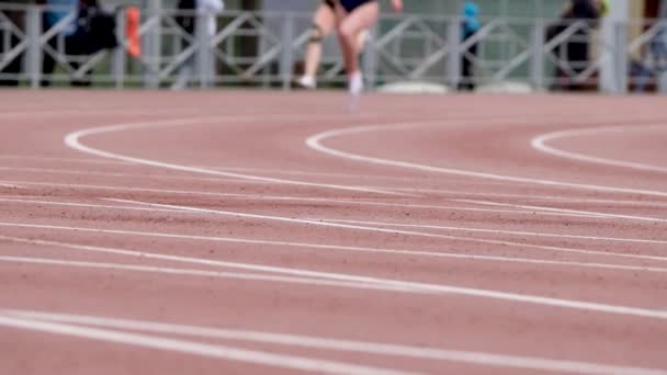 Chelyabinsk Russia June 2022 Group Women Runners Sprint Race Ufd — Vídeo de stock